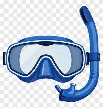 Blue Snorkel Mask And Snorkel PNG