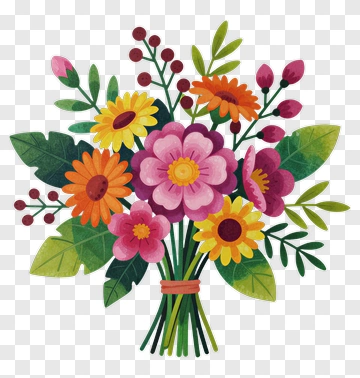 Colorful Flower Bouquet PNG