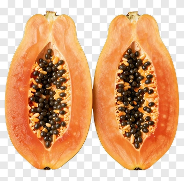 Papaya Fruit Halves PNG