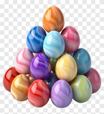Colorful Easter Eggs Stack PNG