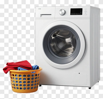 Washing Machine With Laundry Basket PNG