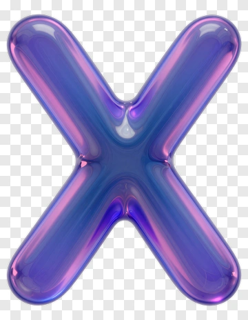 Glossy Purple X Shape PNG