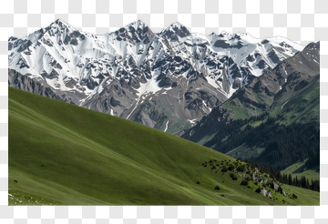 Mountain Landscape With Snow-Capped Peaks PNG