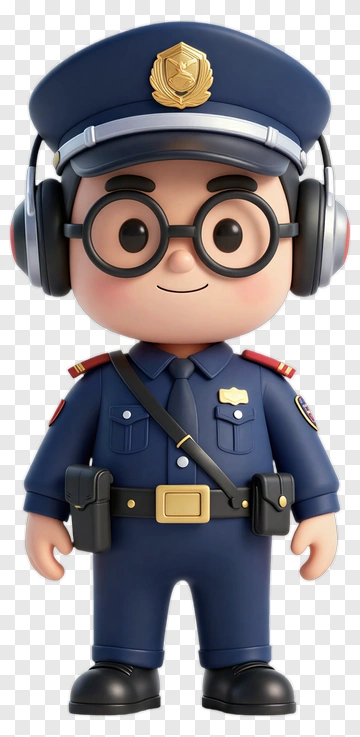 3D Police Officer Character PNG