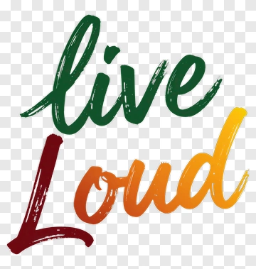Live Loud Typography Design PNG