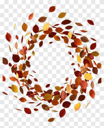 Autumn Leaves Circular Frame PNG