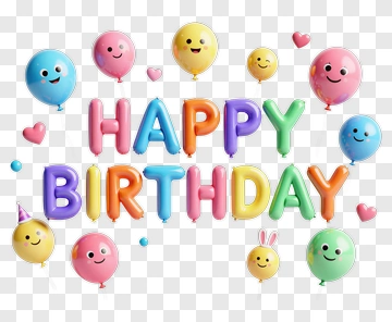 Happy Birthday Balloon Decoration PNG