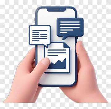 3D Smartphone Displaying Messages And Documents PNG