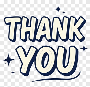 Thank You Text With Stars PNG
