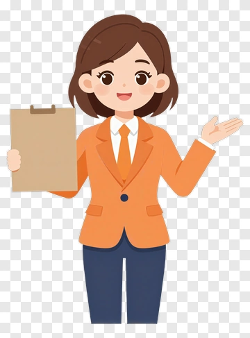 Cartoon Businesswoman Holding A Clipboard PNG
