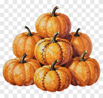 Colorful Pumpkin Stack PNG