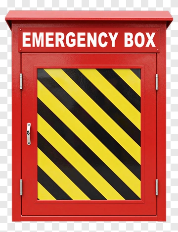Emergency Box With Warning Stripes PNG