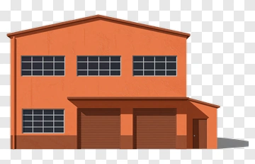 Orange Industrial Building PNG