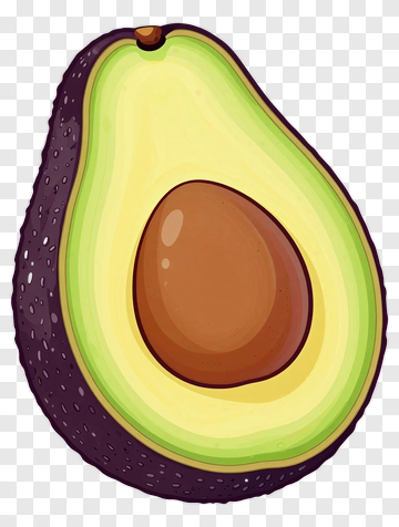 Cartoon Avocado PNG