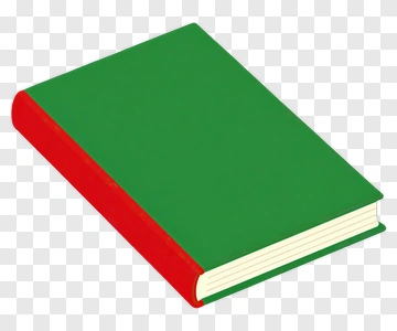 Green Book With Red Spine PNG