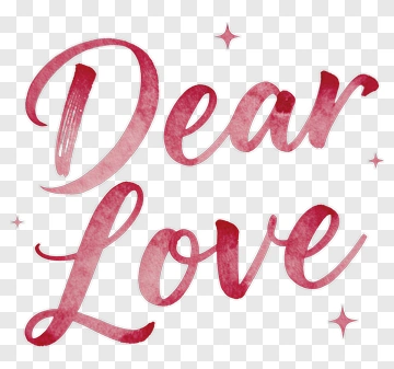 Dear Love Text Design PNG