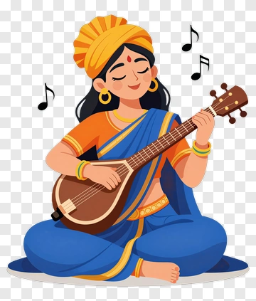 Woman Playing A Musical Instrument PNG