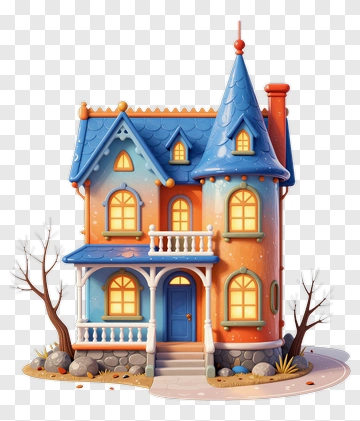 Colorful Cartoon House PNG
