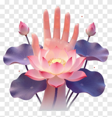 Hand Holding A Pink Lotus Flower PNG