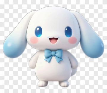 Cartoon Bunny With Blue Bow Tie PNG