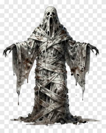 Ghostly Figure In Tattered Rags PNG