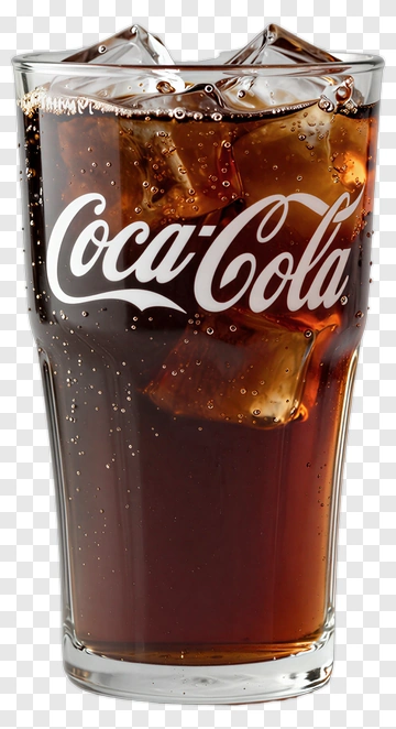 Coca-Cola Glass Filled With Ice Cubes PNG