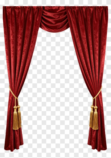 Red Velvet Curtain With Gold Tassels PNG