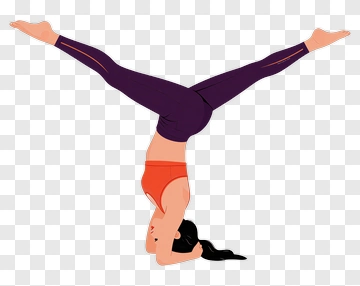 Woman Doing Yoga Handstand PNG