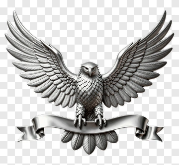 Silver Eagle Emblem With Banner PNG