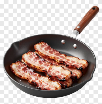 Cooked Bacon In A Frying Pan PNG