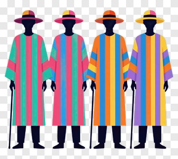 Colorful Traditional Outfits PNG