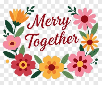 Merry Together Floral Design PNG