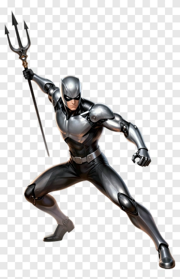 Superhero Holding A Trident PNG