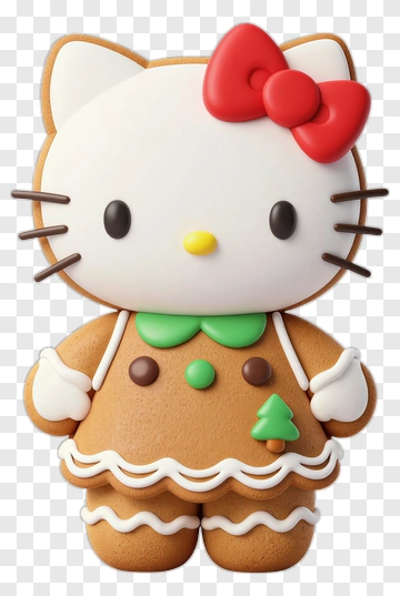 Gingerbread Hello Kitty Character PNG