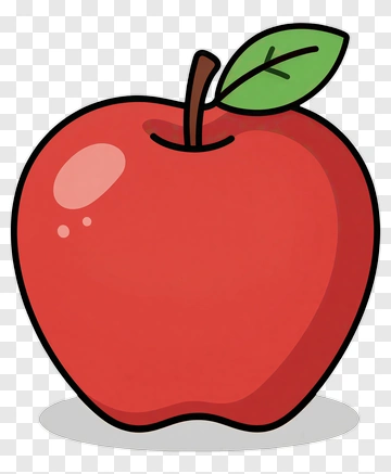 Red Apple With Leaf PNG