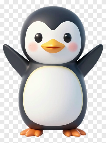 Cartoon Penguin With Open Arms PNG