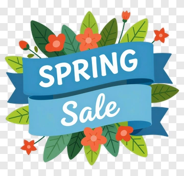 Spring Sale Banner With Flowers And Leaves PNG