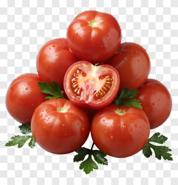 Fresh Tomatoes With Green Leaves PNG