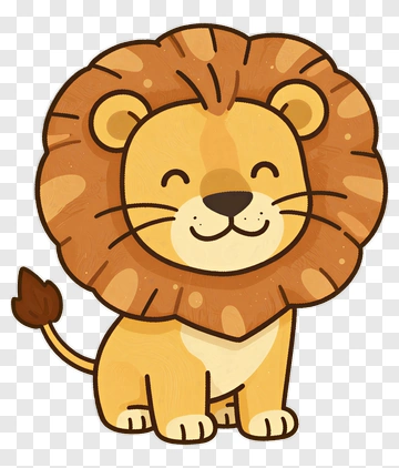 Cartoon Lion With A Happy Expression PNG