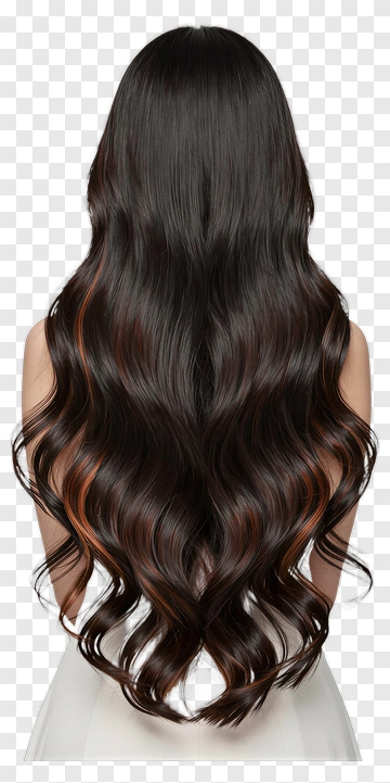 Long Wavy Hair With Highlights PNG