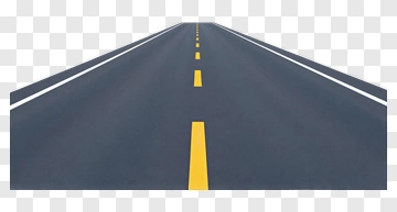 Straight Highway Road With Yellow Lane Markings PNG