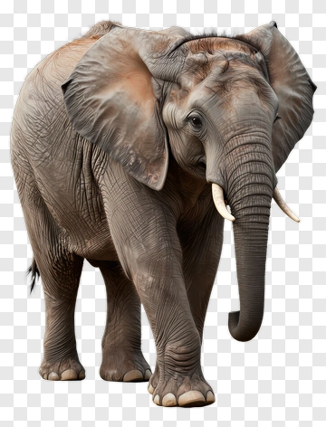 Realistic Elephant Standing PNG