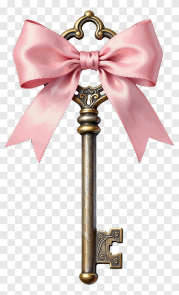 Key With Pink Bow PNG