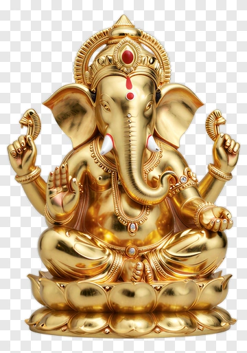 Golden Ganesh Statue PNG