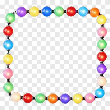 Colorful Bead Frame PNG
