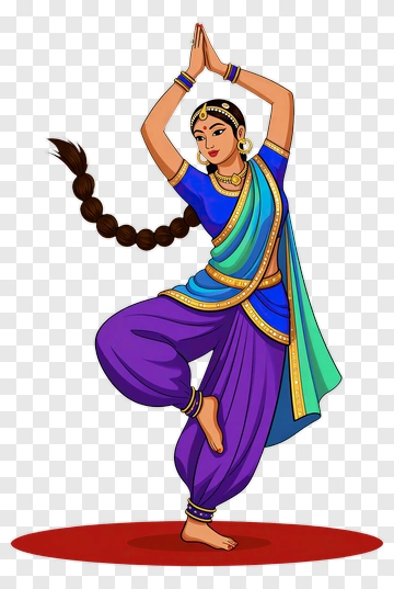 Indian Dancer Performing Traditional Dance PNG
