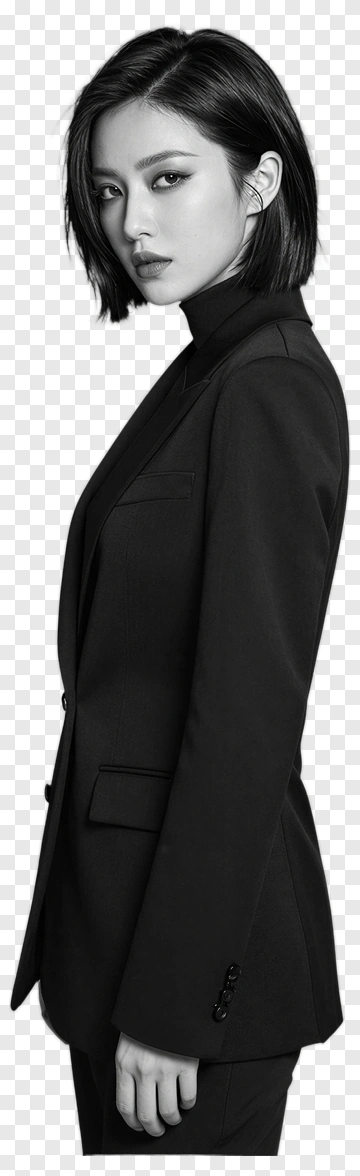 Woman In Black Suit PNG