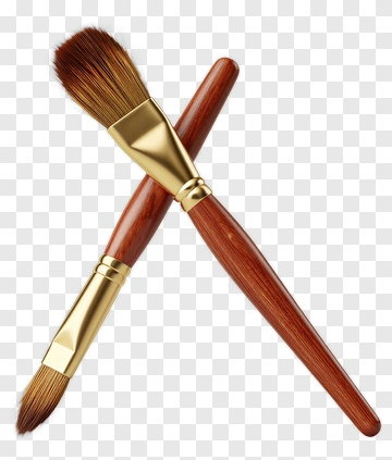 Artistic Paint Brushes Crossed PNG