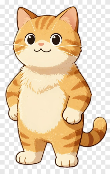 Cartoon Orange Cat PNG