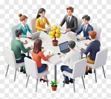 Business Team Meeting Around A Conference Table PNG